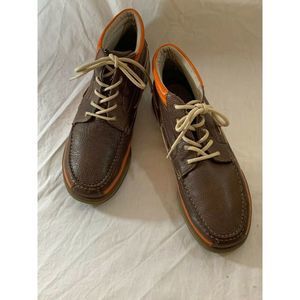GBX Men's Brown Orange Leather Ankle Boots Size 13
